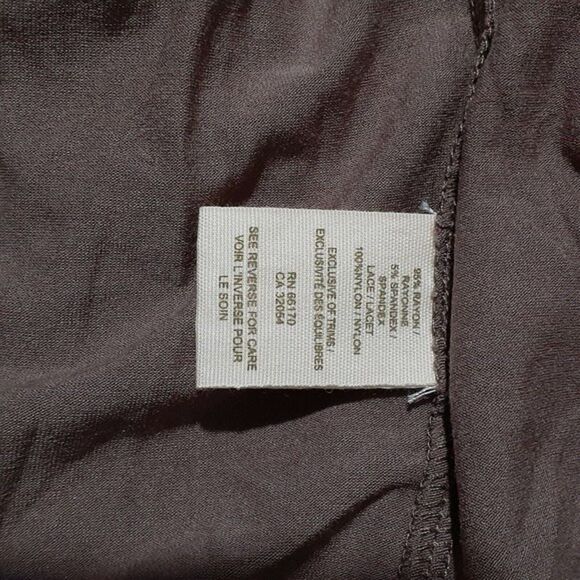 Free People Women’s Lace Trim Turtleneck BlouseTop Taupe Size XS - Picture 7 of 7